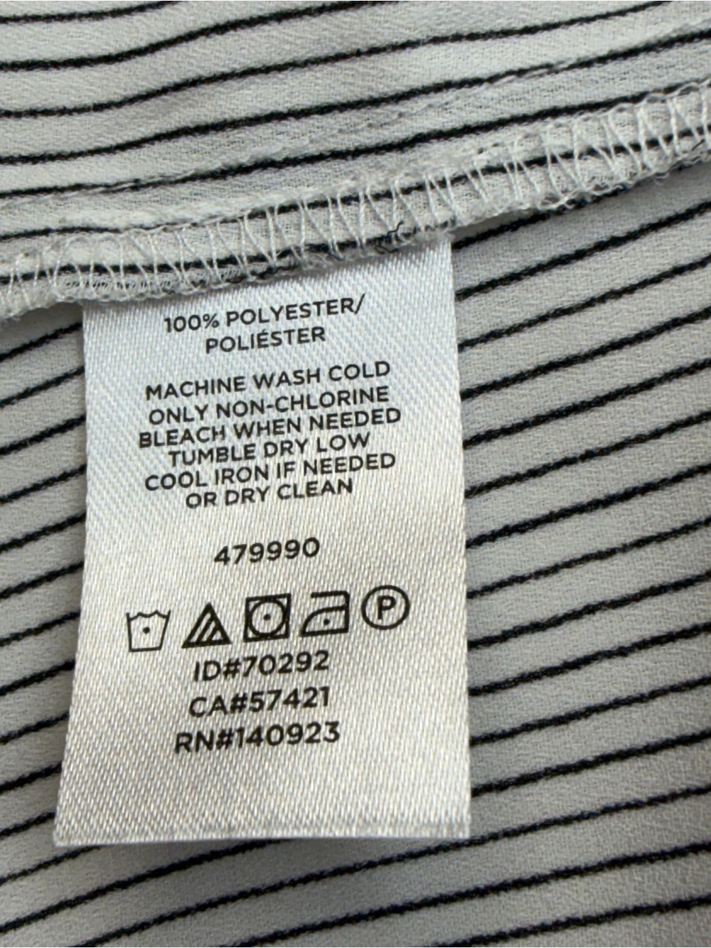 LOFT Striped Ruffle Sleeve Shell Top - Blue & White - Picture 5 of 7